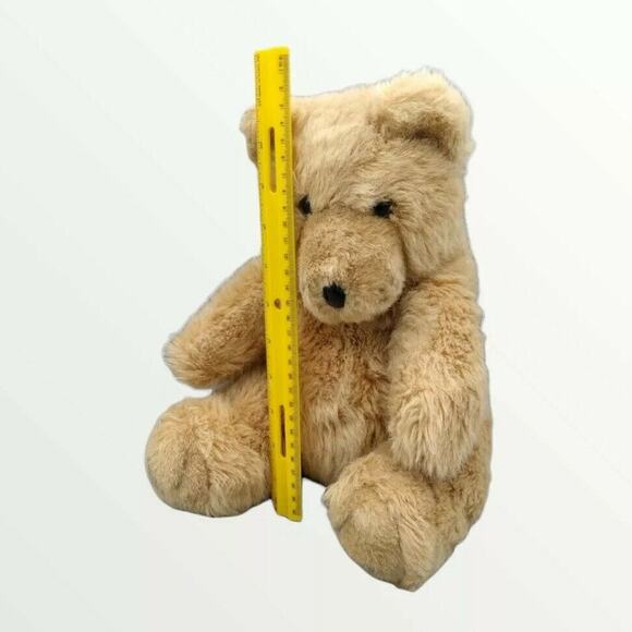 Vintage EDEN NY Shaggy Teddy Bear Vinyl Nose Airbrushing Spots Tan Brown Korea - Picture 6 of 10